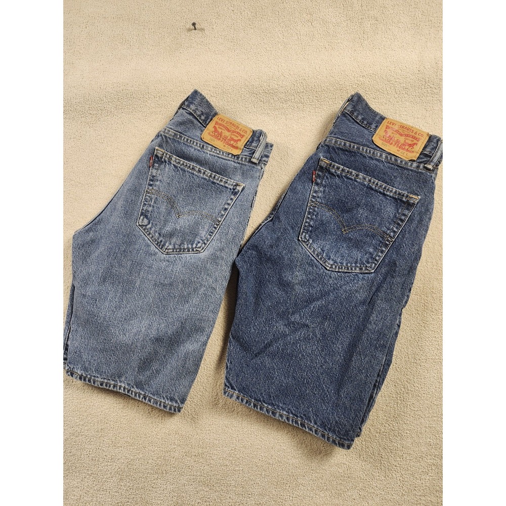 Levis 505 Short Mens Size 33 Blue Denim Medium Wash Regular Fit Vintage